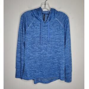 Kuhl blue long sleeve hooded pullover shirt with thumbholes - small